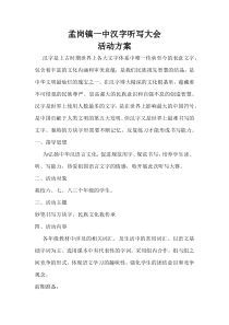 汉字听写大会计划书