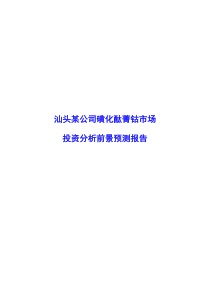 汕头某公司磺化酞菁钴市场投资分析报告
