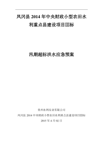 汛期超标洪水应急预案