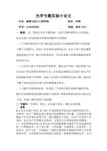 江苏大学光学专题实验小论文