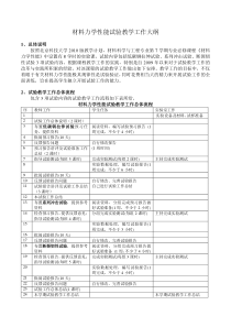 材料力学性能试验工作大纲