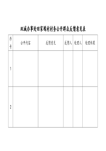 村务公开群众反馈意见表