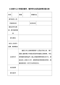 辍学学生家访登记表