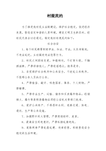 村规民约规定