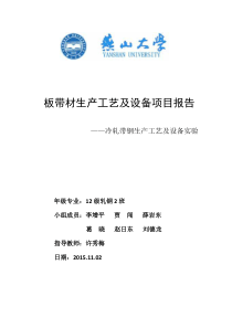 板带材生产工艺及设备项目报告