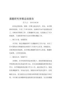 教师个人研究课题学期总结报告