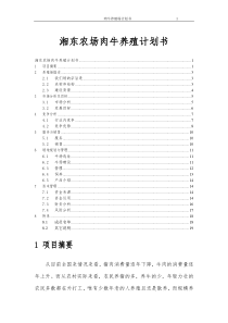 湘东农场肉牛养殖计划书