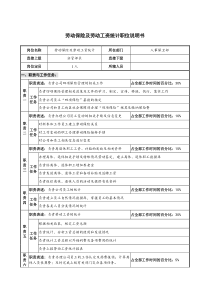 仪器生产仪器劳动保险及劳动工资统计职位说明书.
