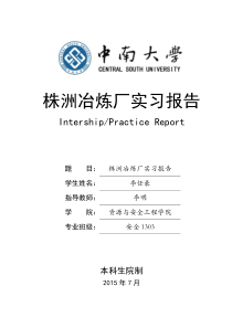 株冶集团实习报告