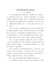 教师网络研修心得体会