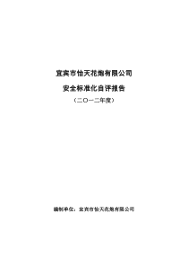烟花爆竹生产经营企业安全标准化自评报告