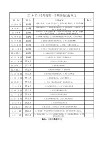 2018-2019学年度第一学期政教处行事历
