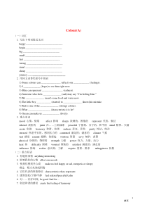 牛津译林版初中英语9AUnit2Colour知识点及相关习题(A)