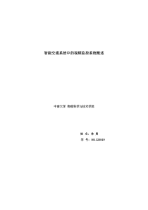 智能交通系统中的视频监控系统概述中南大学物理科学与技术学院