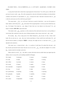 江苏省2014届高三英语(牛津版)一轮复习攻略训练完形填空(10)