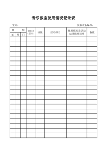 音乐教室使用情况记录表
