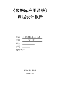 数据库应用系统设计报告