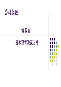 公司金融-投资决策与资本预算