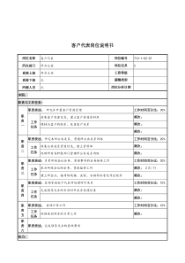 军工行业-办公室-客户代表岗位说明书