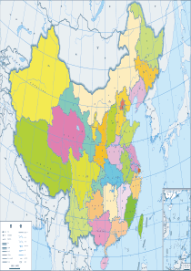 中国行政区划彩色高清晰矢量地图(400万)