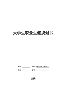 电子信息工程技术专业-大学生职业生涯规划书