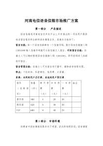河南电信语音信箱市场推广方案