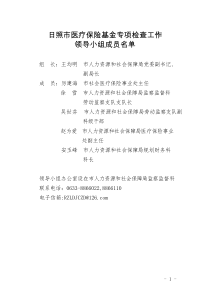 医疗保险基金检查方案