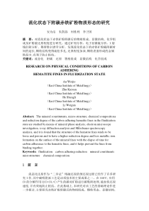 流化状态下附碳赤铁矿粉物质形态的研究