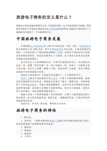 旅游电子商务的定义是什么