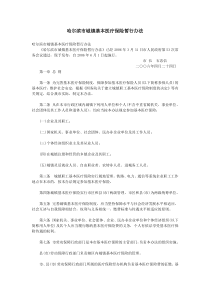 哈尔滨市城镇基本医疗保险暂行办法