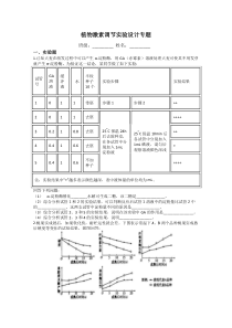 植物激素调节实验设计专题