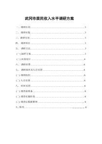 武冈市居民收入水平调研方案