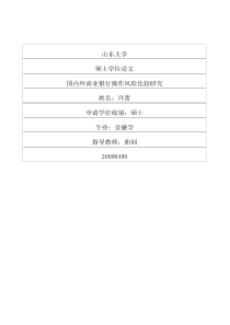 国内外商业银行操作风险比较研究