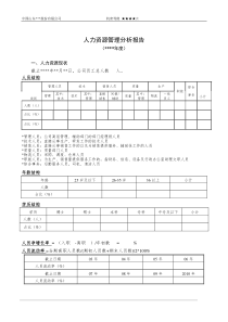 最新人力资源分析报告