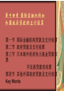 国际结算第十四章国际金融机构和外国政府贷款的支付