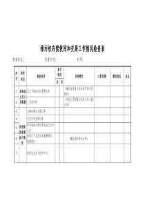 排污权有偿使用和交易工作情况检查表
