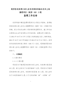 权家湾乡桌儿岔农村监理工作总结