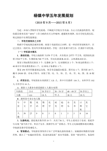 杨镇中学五年发展规划