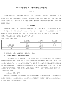 杭州市人力资源市场2010年第二季度职业供求分析报告