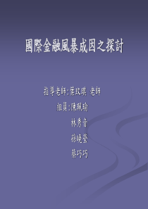 国际金融风暴成因之探讨