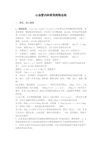 心血管内科常用药物