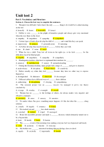 新标准大学英语综合教程2unittest2—4,6—8