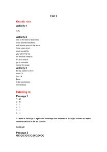 新标准大学英语视听说教程2  答案