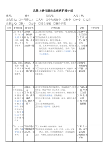 急性上消化道出血疾病护理计划