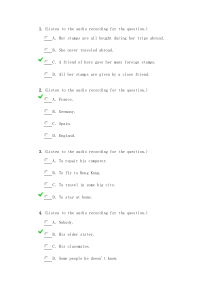 新视野视听说教程第10单元test答案