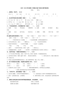 新课标人教版小学语文五年级下册期中测试题