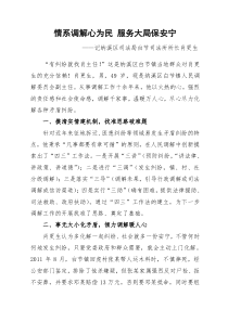 情系调解心为民服务大局保安宁(通讯稿)