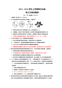 新课标高三周日训练