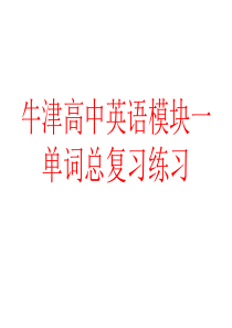 牛津高中英语模块一-Teenage-experiences-单词总复习练习