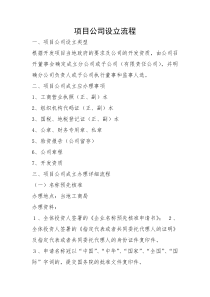 成立项目公司流程